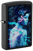  зажигалка ZIPPO Cyborg Woman с покрытием Black Light